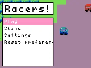 Racers title screen